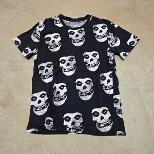 Vtg Y2k THE MISFITS Crimson Ghost Logo All Over Graphic Punk Band T Shirt M